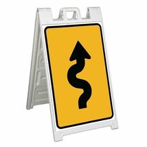 Winding Road Right Signicade 24x36 Aframe Sidewalk Sign Banner Decal Street - £34.14 GBP+