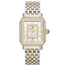 New Michele Deco Madison Silver Sunray Dial Two Tone Ladies  Watch MWW06T000144 - £1,371.11 GBP