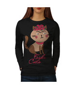 Frida Kahlo Cat Tee Funny Women Long Sleeve T-shirt - £11.87 GBP
