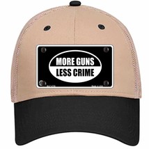 More Guns Less Crime Novelty Khaki Mesh License Plate Hat - £21.77 GBP