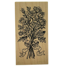 PSX Bouquet of Stemmed Roses Flowers Rubber Stamp K-1628 Vintage 1995 New - £11.38 GBP