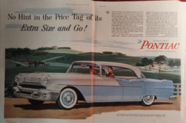 1956 Saturday Evening Post Double Page Ad PONTIAC Catalina Extra Size! - £8.57 GBP