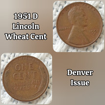 US 1951 D Lincoln Wheat Cent - Denver Issue - Nice Better Circulated Col... - $67.23 MXN
