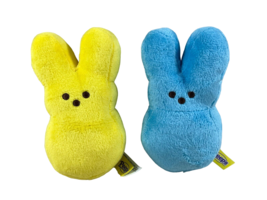 Marshmallow Peeps Easter plush blue bunny rabbit yellow blue lot 2 stuffed toys - £7.76 GBP