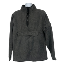 St. John&#39;s Bay Men&#39;s 1/4 Zip Dark Gray Fleece Pullover Sweatshirt Size M... - £25.85 GBP
