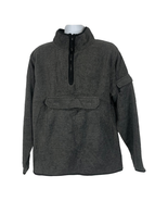 St. John&#39;s Bay Men&#39;s 1/4 Zip Dark Gray Fleece Pullover Sweatshirt Size M... - £25.73 GBP