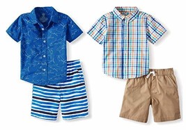 Baby and Toddler Boys 4-Piece Shorts &amp; Shirt Set for Casual Dress Up or Playtime - £19.43 GBP