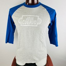 Jose Cuervo Liquor Themed Mens Medium M Blue Gray Raglan Sleeve T Shirt - £13.62 GBP