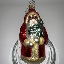 Vintage Santa Holding A Tree Inge Glas Ornament - £11.97 GBP