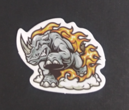 Rhino With Flames Wild Angry Animal Sticker 1.75&quot; x 2&quot; (O) - $1.64