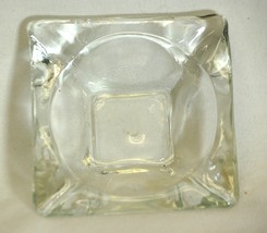 Anchor Hocking Clear Glass Square Ashtray - $12.86