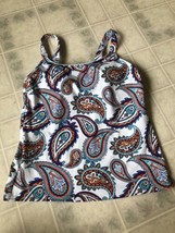 Lands End Size 4 Lined Paisley Pattern High neck Tankini Top Soft Cup Br... - $37.08