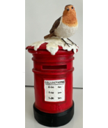 Vintage 7.75 Christmas Bird Red Royal Mail Post Office Letter Box Coin Bank - $54.14 CAD