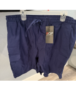 Mens Linen Cargo Shorts  Casual Drawstring  Navy Blue XL NWT - $367.90 MXN