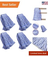 Durable Blue Cotton Looped Mop Head Refills - 75% Cotton for Superior Ab... - $911.17 MXN