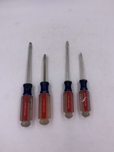 Lot of 4 Mixed Craftsman Flat Head Screwdrivers Made in USA Some Rust READ - $14.92