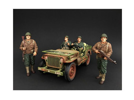 US Army WWII 4 Piece Figure Set For 1:18 Scale Models American Diorama - £47.55 GBP
