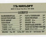 The Hayloft Menu N Forest Park Blvd Fort Worth Texas 1970&#39;s - £17.40 GBP