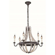 Woodland Collection Pendant D:24In. H:22In. Lt:6 Wash &amp;  Steel F - $217.80