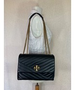 NEW Tory Burch Black/Rolled Brass Kira Chevron Convertible Shoulder Bag $598 - $598.00