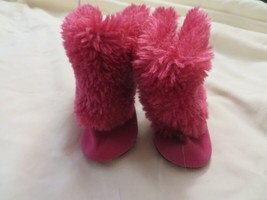Pink Faux Suede American Girl Our Generation 18” Doll Fuzzy Boots EUC - £5.40 GBP