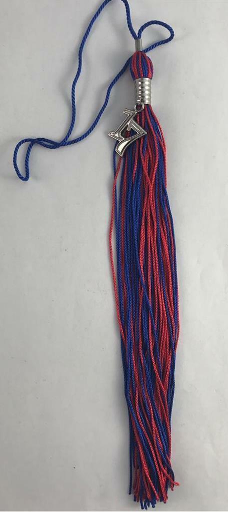 NEW Blue &amp; Red Class of 2017 With Silver Charm Graduation Tassel 9&quot; Jostens - $6.92