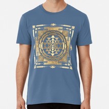 Golden Sri Yantra Plum Purple Background Size S to 5XL Made in the USA T-Shirt - £17.60 GBP