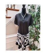 City Chic Women&#39;s Black Cotton V-Neck Short Sleeve Knee Length Dress Siz... - $696.32 MXN