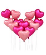 Heart Balloons 18&quot; Foil Mylar Love Balloons Hot Pink Macaron Pink 24 Pcs - €8,82 EUR