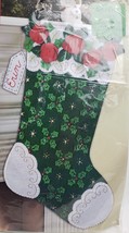 Plaid Bucilla Roses and Holly Felt Socking Kit 18&quot; JASTKG11J Christmas D... - £31.11 GBP