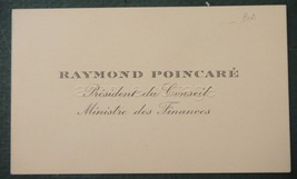 Antique Raymond Poincare Signed Business Card Autograph President Du Conseil - £385.62 GBP