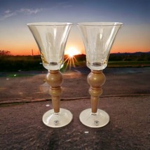 Bombay Wine Glass Goblet Gold Amber Glass Champagne Poland Large Baroque Rococo  - £47.46 GBP