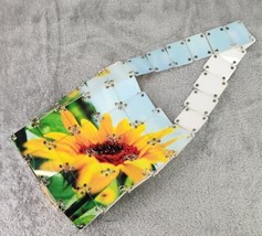 Womens Purse Small Sunflower Metal Ring Link Plastic Square Tote - £47.48 GBP
