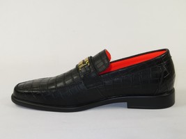 Men's TAYNO Shoes The Caprio C TAYNO Crocodile Print Bit Loafer Black image 4