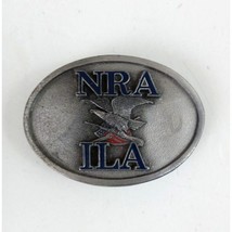 Vintage NRA ILA Firearms Eagle With Gun &amp; Shield Flag Belt Buckle - £11.49 GBP