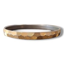 Vintage Monet Bangle Bracelet Gold Tone Retro MCM Textured Stackable Hammered  - £15.94 GBP