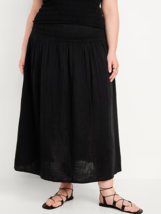 Old Navy Crinkle Gauze Maxi Skirt Womens XXL Tall Black Smocked Waist Be... - £23.26 GBP