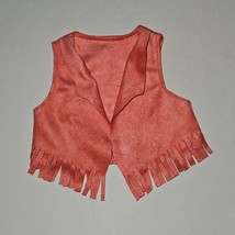 Coral Suede Fringe Vest 18&quot; Doll Clothes Replacement - £11.85 GBP