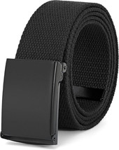 NEW MILITARY BLACK WEB BELT W/ BLACK BUCKLE &amp; TIP ADJUSTABLE UP TO 65 IN... - $226.10 MXN