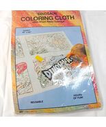 Vintage Dinosaur Crayon Coloring Cloth Kids 40x60&quot; Reusable dino boy gir... - $427.17 MXN