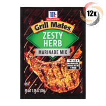 Full Box 12x Packets McCormick Grill Mates Zesty Herb Marinade Mix | 1.06oz - £28.86 GBP