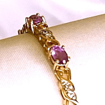 AOO Beautiful Vintage Gold Vermeil &amp; Amethyst Bracelet - £83.29 GBP