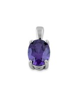 Oval Amethyst Filigree Pendant Necklace in Solid Sterling Silver - £39.63 GBP