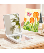 Lighted Makeup Mirror, 1X/2X Magnification LED Pocket Mirror with USB Cable - $188.28 MXN