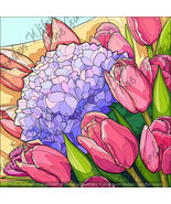 Tulips and Hydrangeas Clip Art  - $2.49