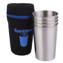 Go Stainless Steel Tumblers to Go with Case 350mL (Set of 4) - $30.34