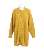 B2000 Women&#39;s Yellow Crew Neck Long Sleeve Button Sweater Dress Size Free - €24,00 EUR