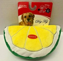 Pet Lou Petlou 8&quot; Squeeky Lemon Slice Dog Plush Pet Toy - £12.65 GBP