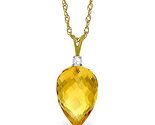 Galaxy Gold GG 14K Solid Yellow Gold Natural Diamond and Citrine Briolet... - $651.41
