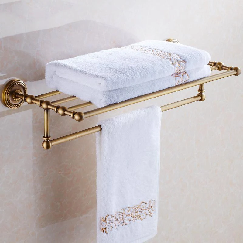 House Home Antique Brushed Copper Base Bathroom Handware Bath Towel Shel... - $49.00